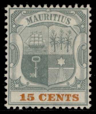 mauritius-qv-sg149-15c-green-orange-m-mint-cat-35