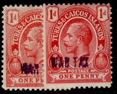 turks-caicos-islands-gv-sg149-149a-1d-war-omitted-in-pair-m-mint-cat-16