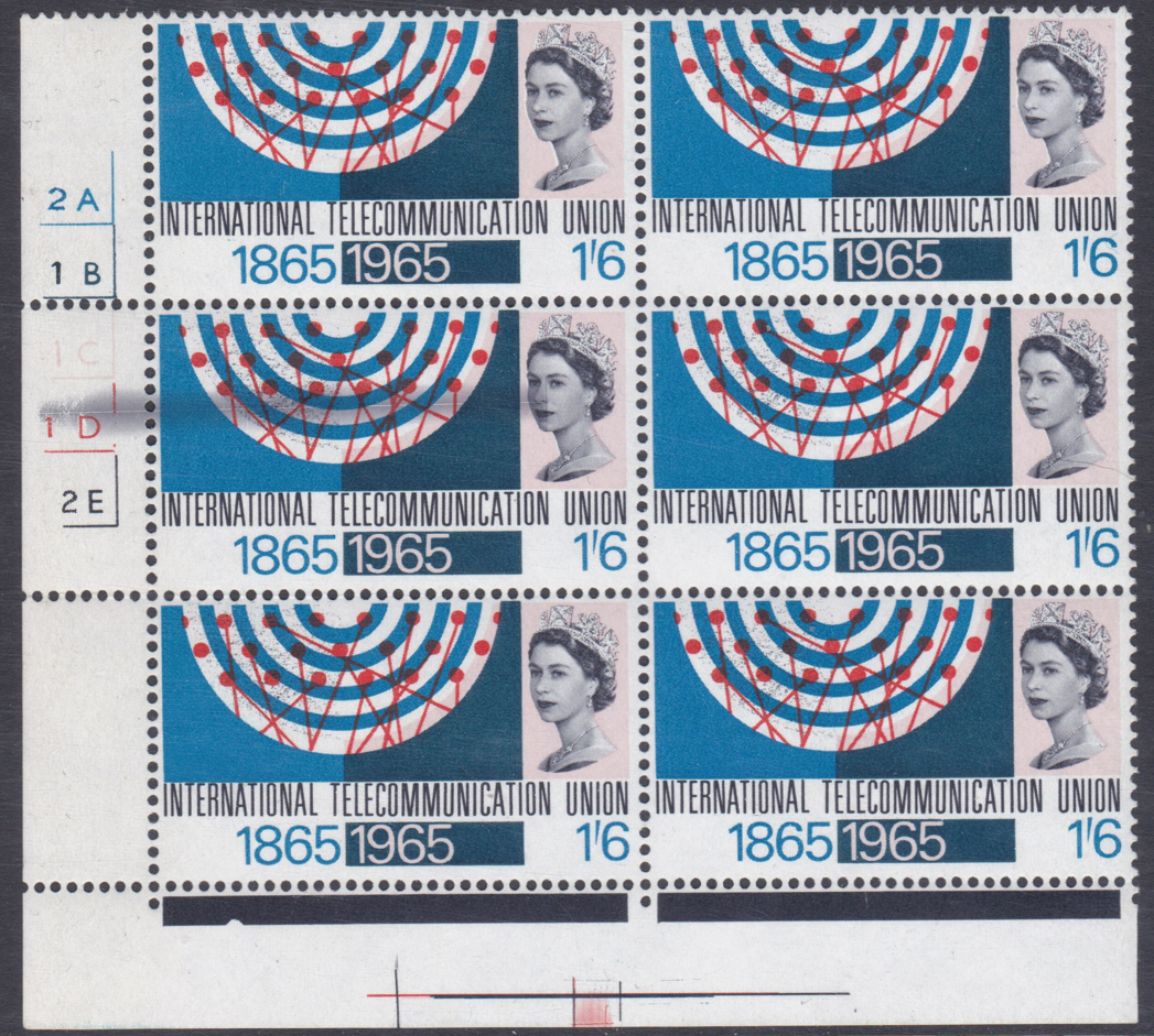 sg-684-1965-1-6-i-t-u-ink-smudge-cylinder-block-of-6-unmounted-mint