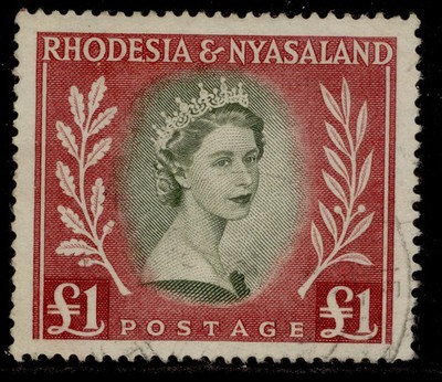 rhodesia-nyasaland-qeii-sg15-1-olive-green-lake-fine-used-cat-38