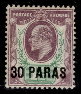 british-levant-edvii-sg16-30pa-on-1d-pale-dull-purple-green-m-mint-cat-20