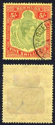 bermuda-sg118e-5-green-and-red-pale-yellow-perf-13-cds-cat-20-pounds