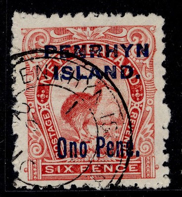 cook-islands-penrhyn-island-edvii-sg6-1d-carmine-fine-used-cat-26-cds