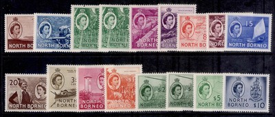 north-borneo-qeii-sg372-386-1954-59-complete-set-vlh-mint-cat-127