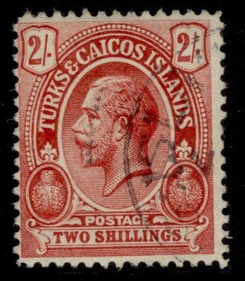 turks-caicos-islands-gv-sg138a-2s-red-greenish-white-fine-used-cat-80