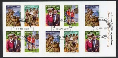 australia-sg3380b-2010-kokoda-self-adhesive-booklet-pane-fine-used