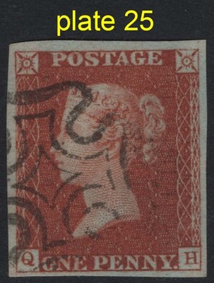 gb-1841-1d-red-plate-25-qh-very-fine-used-4-good-margins