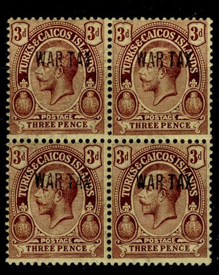 turks-caicos-islands-gv-sg144-3d-purple-yellow-nh-mint-block