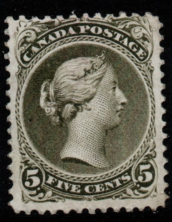 canada-sg63-1875-5c-olive-green-mnh-with-slight-offset-on-reverse