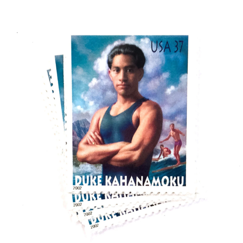 5-x-duke-kahanamoku-37-cents-unused-us-postage-stamps-hawaiian-swimmer