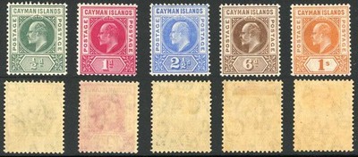cayman-is-sg8-12-set-of-5-wmk-mult-crown-ca-m-m-cat-95-pounds