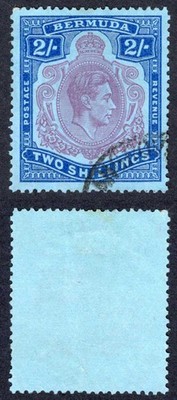 bermuda-sg116e-2-reddish-purple-and-blue-pale-blue-perf-13-used-cat-18-pounds