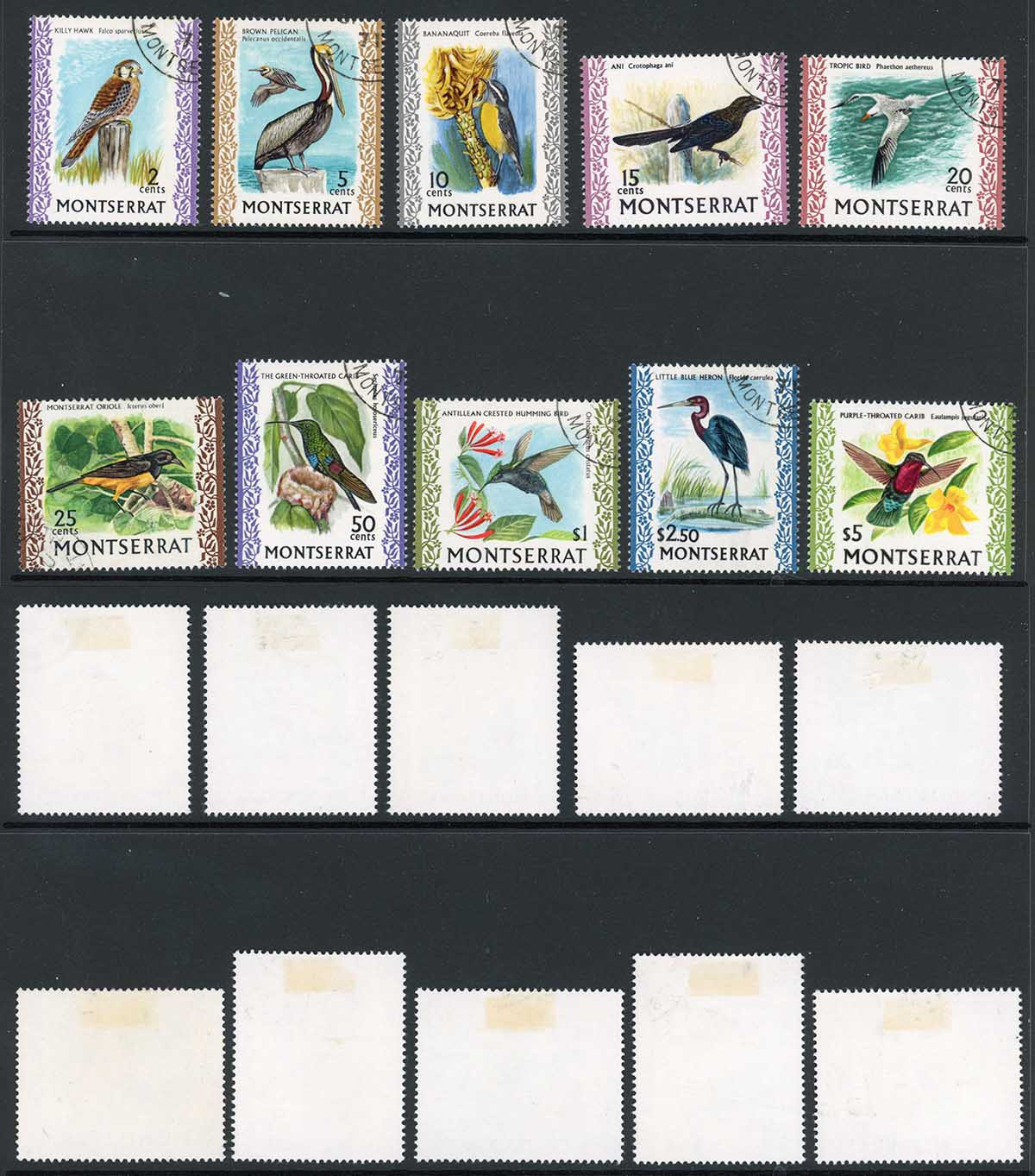 montserrat-sg243a-54a-set-of-10-on-glazed-paper-fine-used-cat-62-25-pounds
