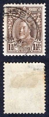southern-rhodesia-sg16c-1-1-2d-perf-12-used-tone-patch-cat-50-pounds