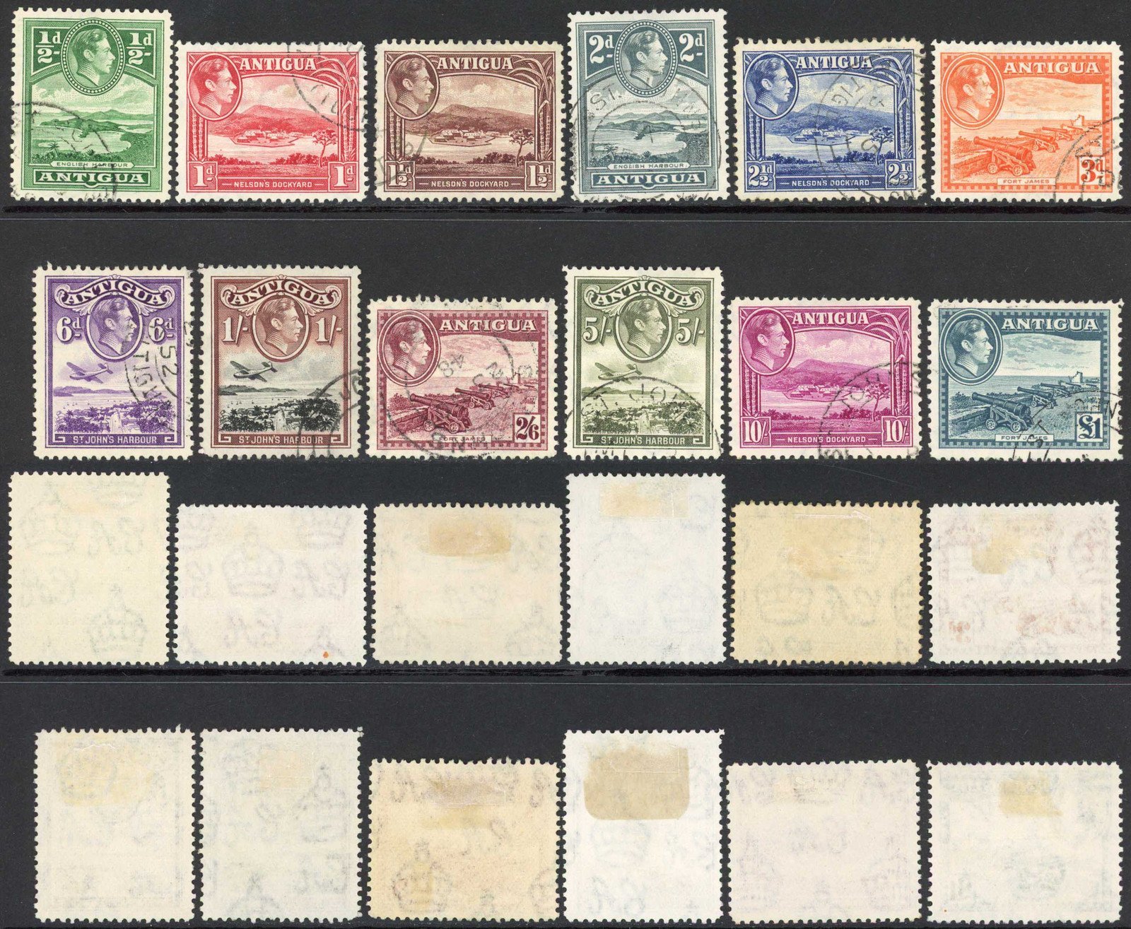antigua-sg98-109-1938-set-fine-used-cat-140-pounds