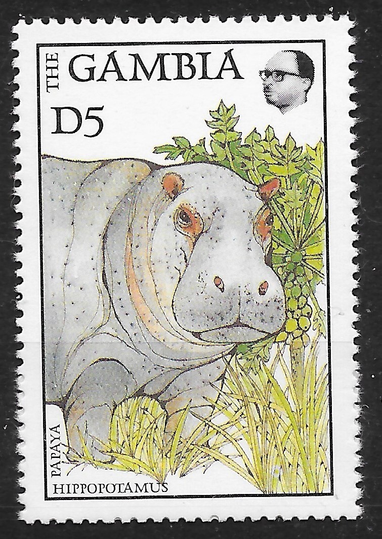 gambia-sg768-1988-5d-hippopotamus-mnh