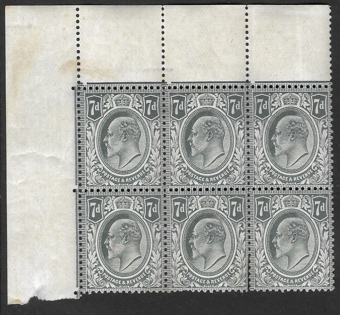 sg249-m37-1-7d-grey-black-de-la-rue-marginal-block-of-6-unmounted-mint