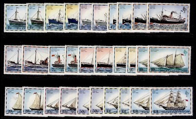falklands-qeii-sg331a-345b-1978-82-ships-set-with-w-o-imprint-dates-nh-mint