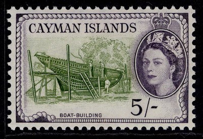 cayman-islands-qeii-sg160-5s-olive-green-slate-violet-m-mint-cat-18