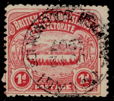 british-solomon-islands-edvii-sg2-1d-rose-carmine-used-cat-25