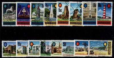 barbados-qeii-sg399-414-1970-71-complete-set-fine-used-cat-24