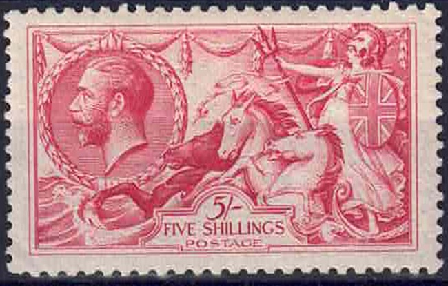 gv-1918-sg416-bradbury-printing-seahorse-5-rose-red-fine-mint-lightly-mounted