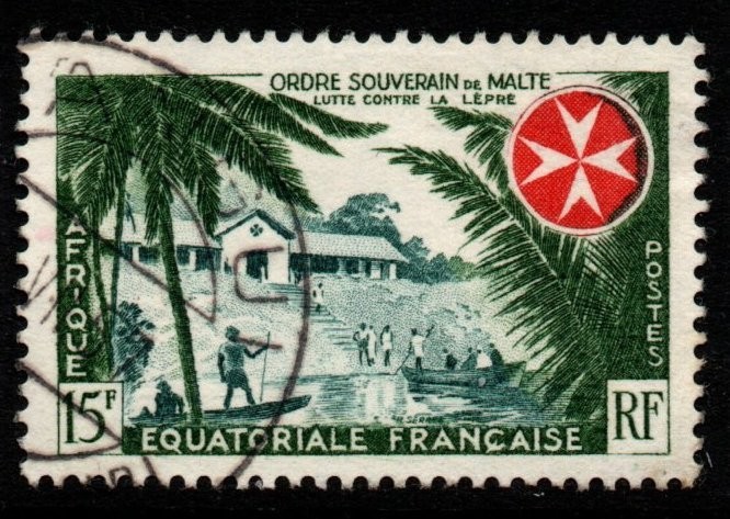 french-equatorial-africa-sg286-1957-order-of-malta-leprosy-relief-fine-used