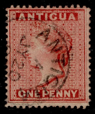 antigua-qv-sg25-1d-carmine-red-fine-used-cds-pmk
