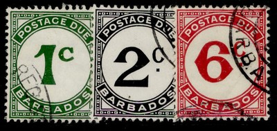 barbados-qeii-sg-d7-d9-1965-68-postage-due-set-fine-used-cat-26