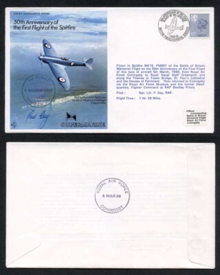 f1b-50th-ann-of-the-first-flight-of-spitfire-pilot-signed-by-p-day