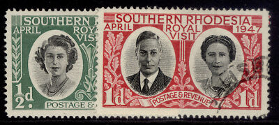 southern-rhodesia-gvi-sg62-63-1947-royal-visit-set-fine-used