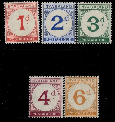 nyasaland-protectorate-gvi-sg-d1-d5-1950-postage-due-set-nh-mint-cat-100