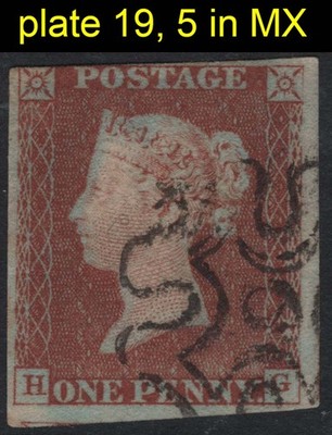 gb-1841-1d-red-plate-19-hg-fine-used-3-good-margins-fine-9-in-mx-cat-180