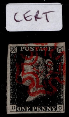 gb-qv-sg2-1d-black-plate-2-fine-used-cat-425-red-mx-louis-cert-dc
