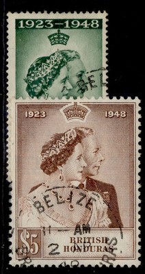 british-honduras-gvi-sg164-165-1948-rsw-set-very-fine-used-cat-55-cds-pmk
