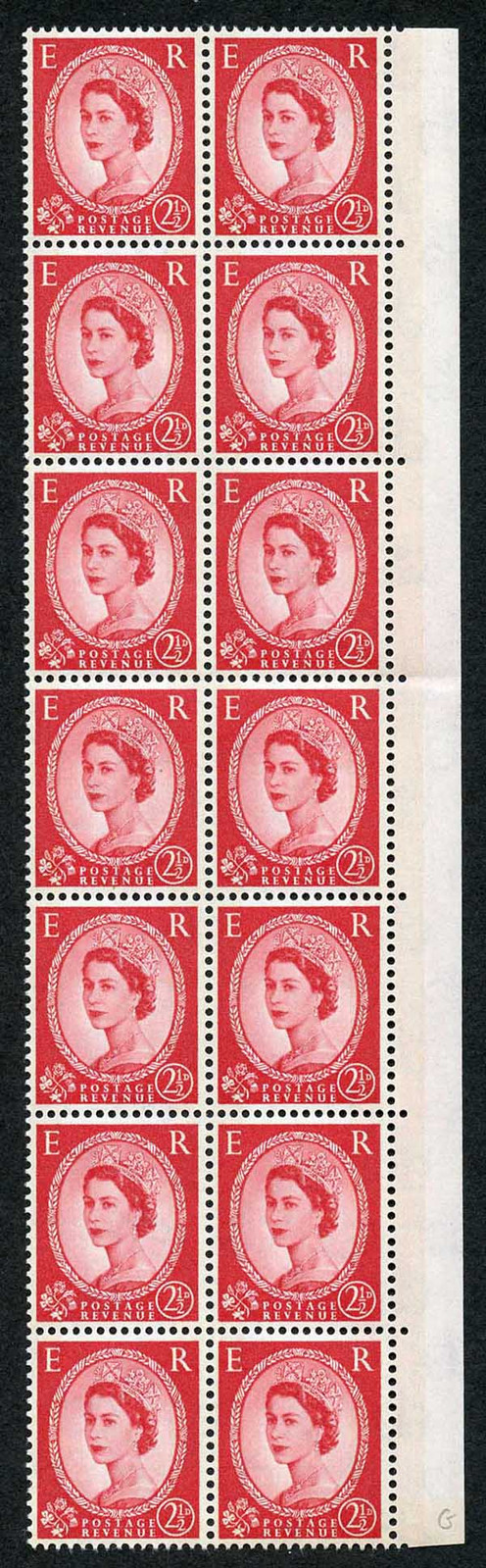 s61-2-1-2d-carmine-red-crowns-wmk-green-phosphor-u-m-block-14-ebay-1