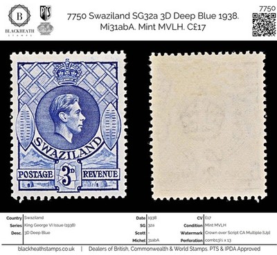 7750-swaziland-sg32a-3d-deep-blue-1938-mi31aba-mint-mvlh-c17