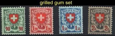 switzerland-1924-90c-2f-grilled-gum-chalky-papers-set-of-4-fine-mint
