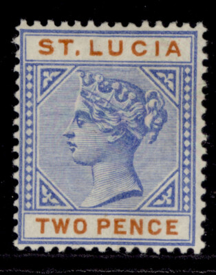 st-lucia-qv-sg45-2d-ultramarine-orange-lh-mint
