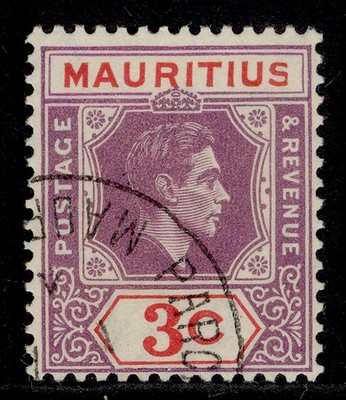 mauritius-gvi-sg253a-3c-reddish-purple-scarlet-fine-used-sliced-s-variety