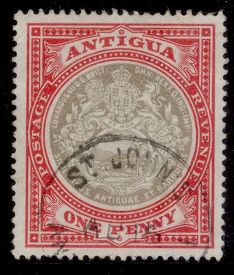 antigua-edvii-sg32-1d-grey-black-rose-red-fine-used