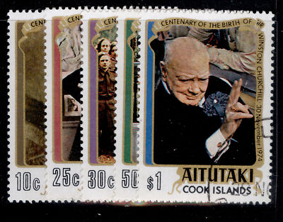 cook-islands-aitutaki-qeii-sg136-140-1974-winston-churchill-set-fine-used