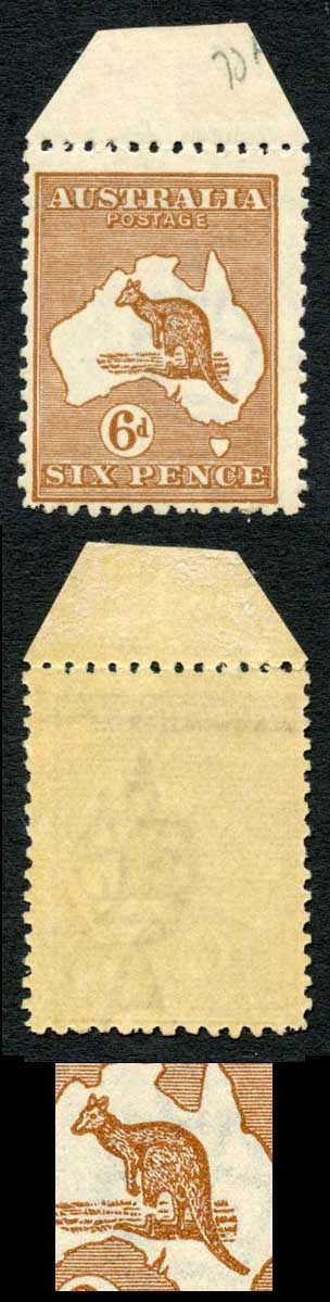 australia-sg73-6d-chestnut-kangaroo-wmk-3rd-crown-broken-leg-u-m