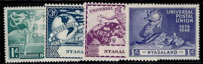 nyasaland-protectorate-gvi-sg163-166-1949-anniversary-of-upu-set-vlh-mint