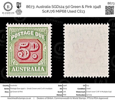 8673-australia-sgd124-5d-green-pink-1948-sc-j76-mip68-used-c13