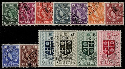 st-lucia-qeii-sg172-184-1953-63-complete-set-fine-used-cat-17