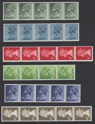 gb-1971-machin-fcp-pvad-range-of-6-good-perf-coil-strips-of-5-8p-strip-4