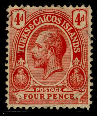 turks-caicos-islands-gv-sg134b-4d-carmine-pale-yellow-fine-used-cat-16