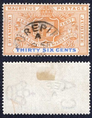 mauritius-sg133-36c-orange-and-ultramarine-used-cat-35-pounds
