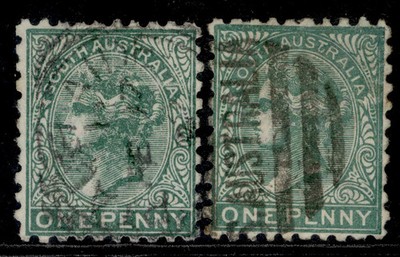 australia-south-australia-qv-sg167-167a-1d-shade-varieties-fine-used